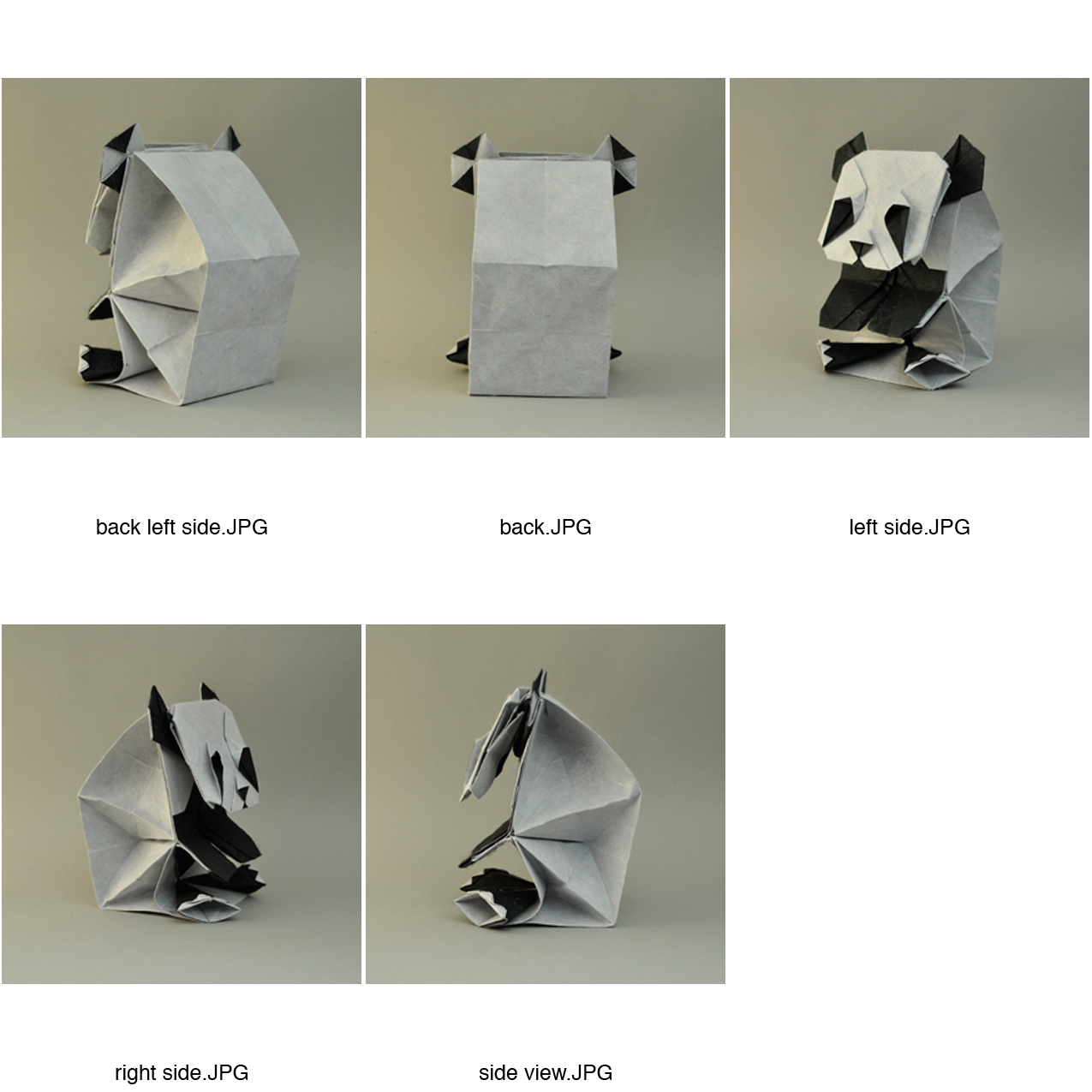 origami panda contact sheet