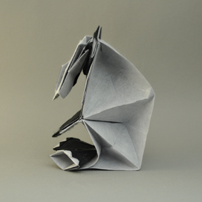 origami panda side view