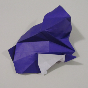 origami rabbit one side collapsed