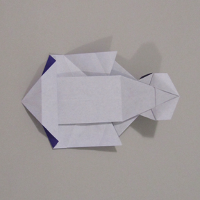 origami rabbit under side